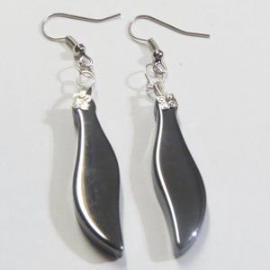 Hematite drop earrings